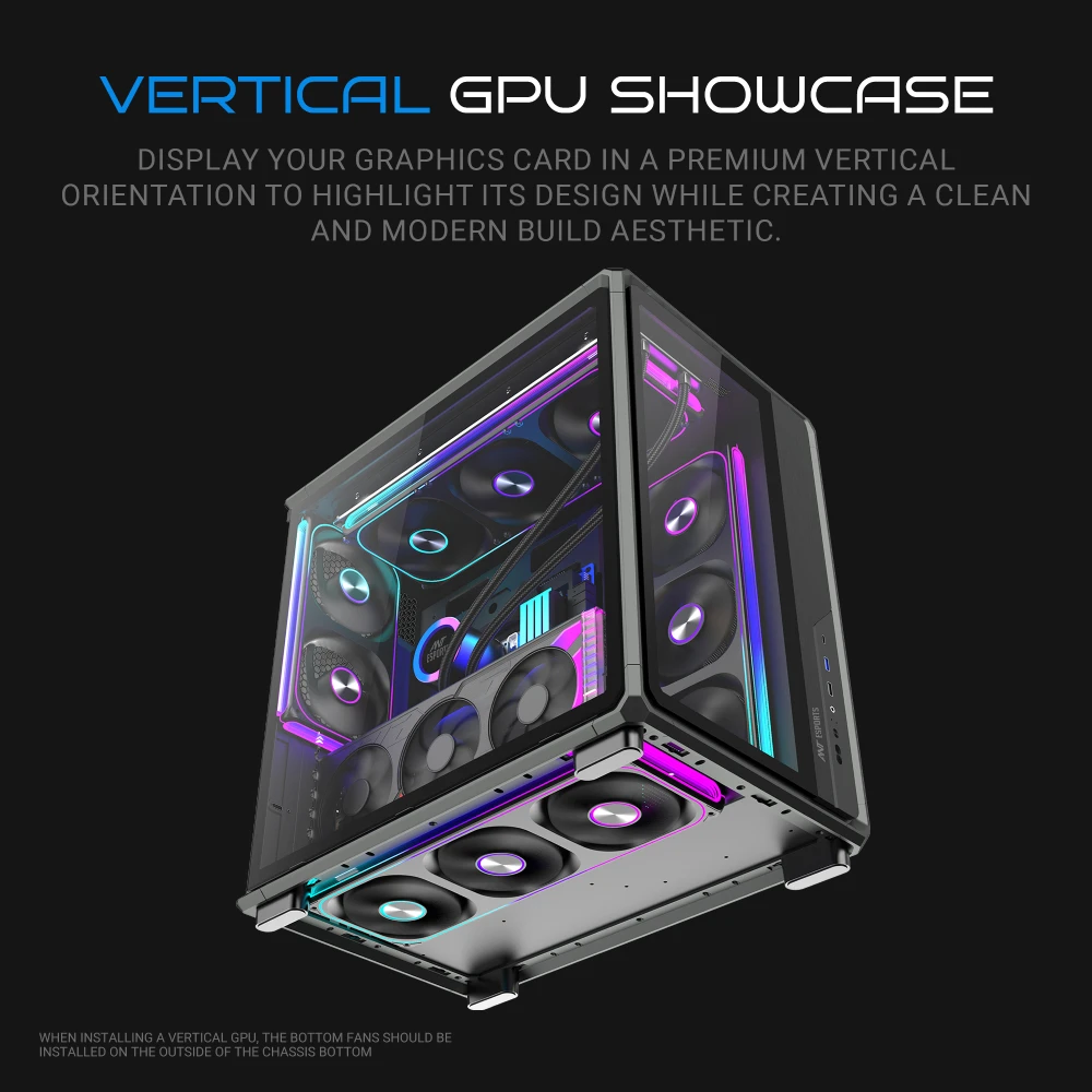 Ant Esports Gaming Cabinet Crystal x8 Frame Black view 5